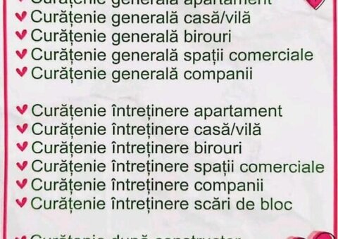 Servicii profesionale de curățenie